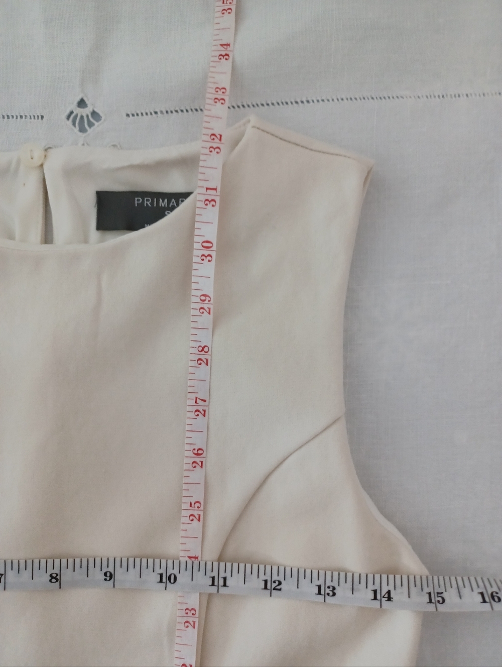 Primark Ivory Sheath Dress With Gold Button Detail- Size S - Picture 3 of 5